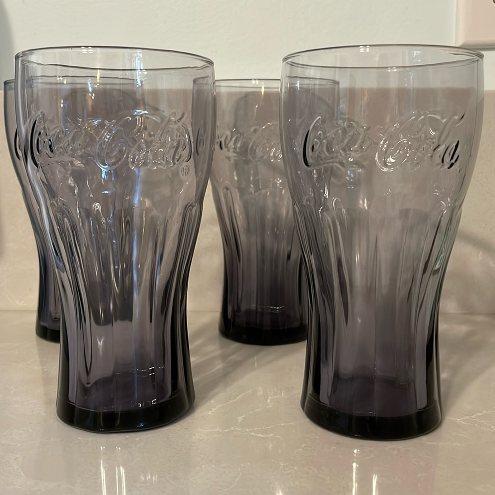 Sale! FOUR Vintage retro vibe Coca-Cola glasses